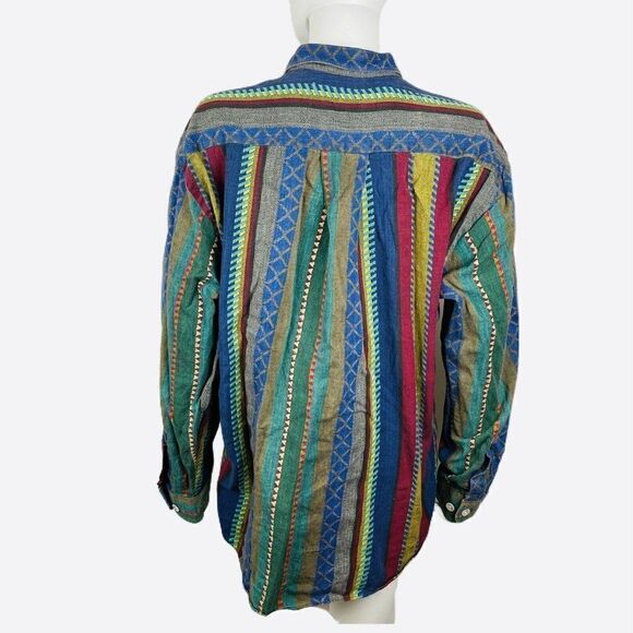 Pegasus Mens Colorful Dress Shirt Large Stitched - Picture 3 of 9